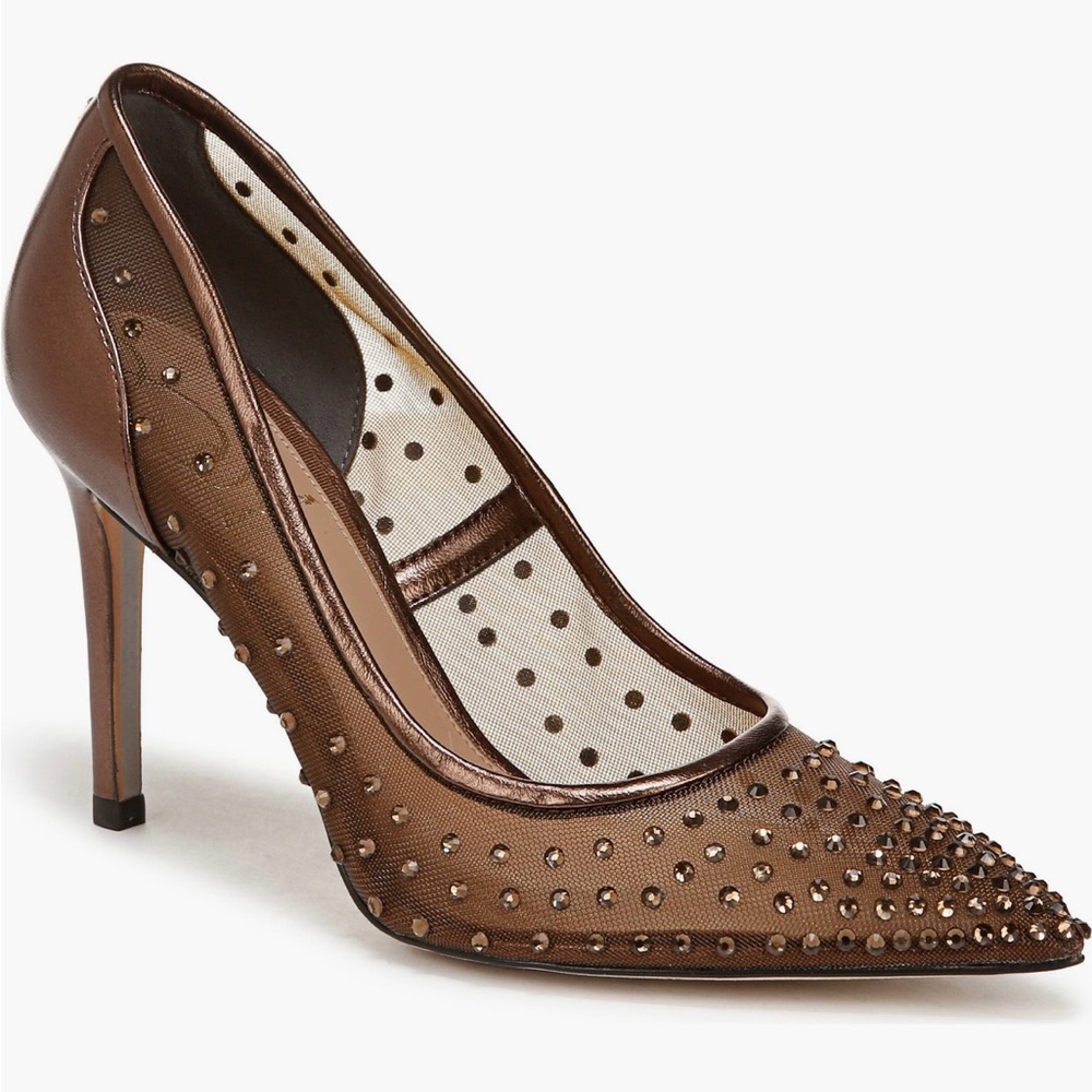 Elegant Brown Studded Women's Heels